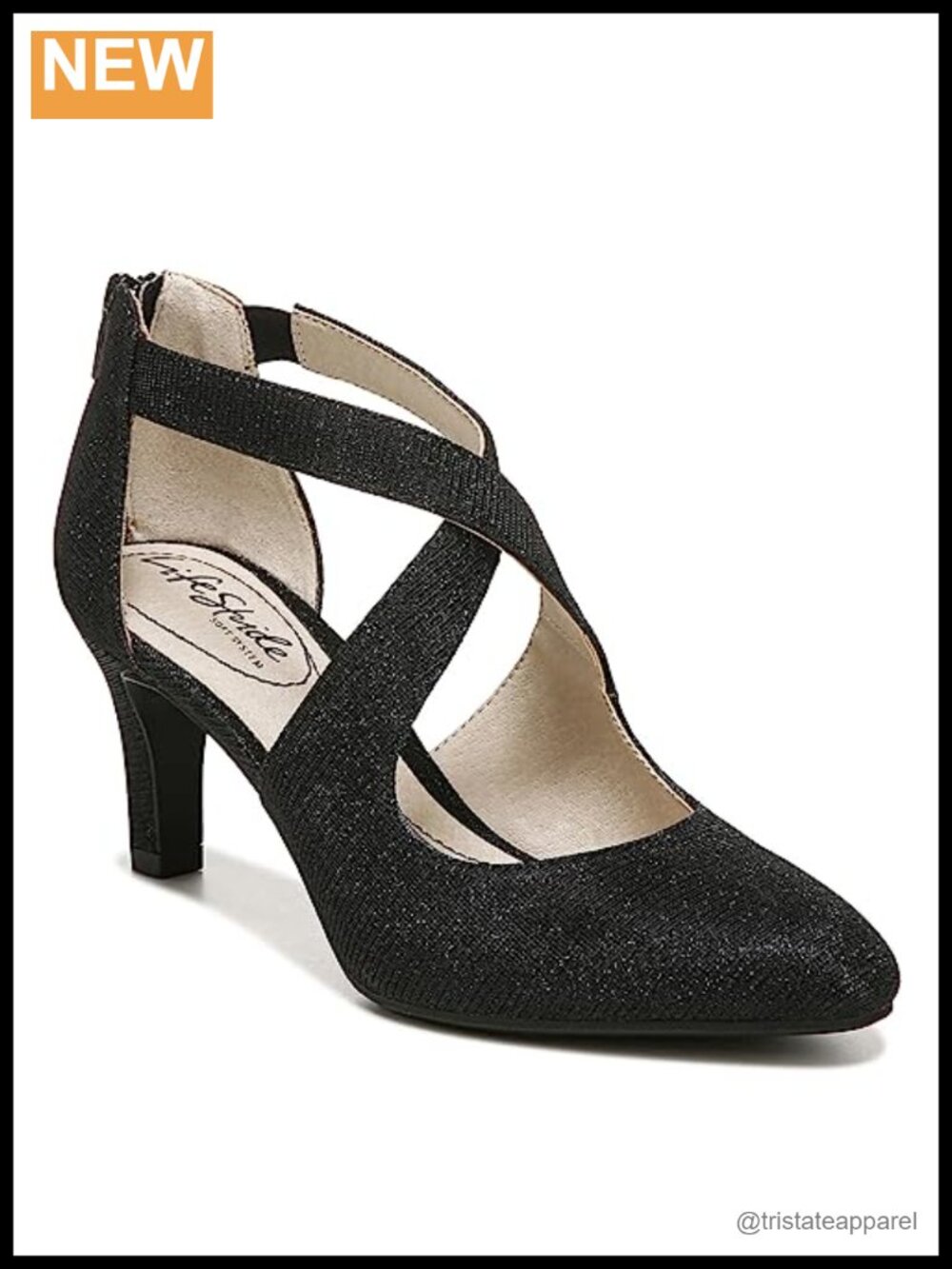 LifeStride Giovanna 3 Pumps Faux Lizard Almond Toe All-Day Comfort Heels